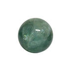 Green fluorite sphere close-up with cloudy internal patterns