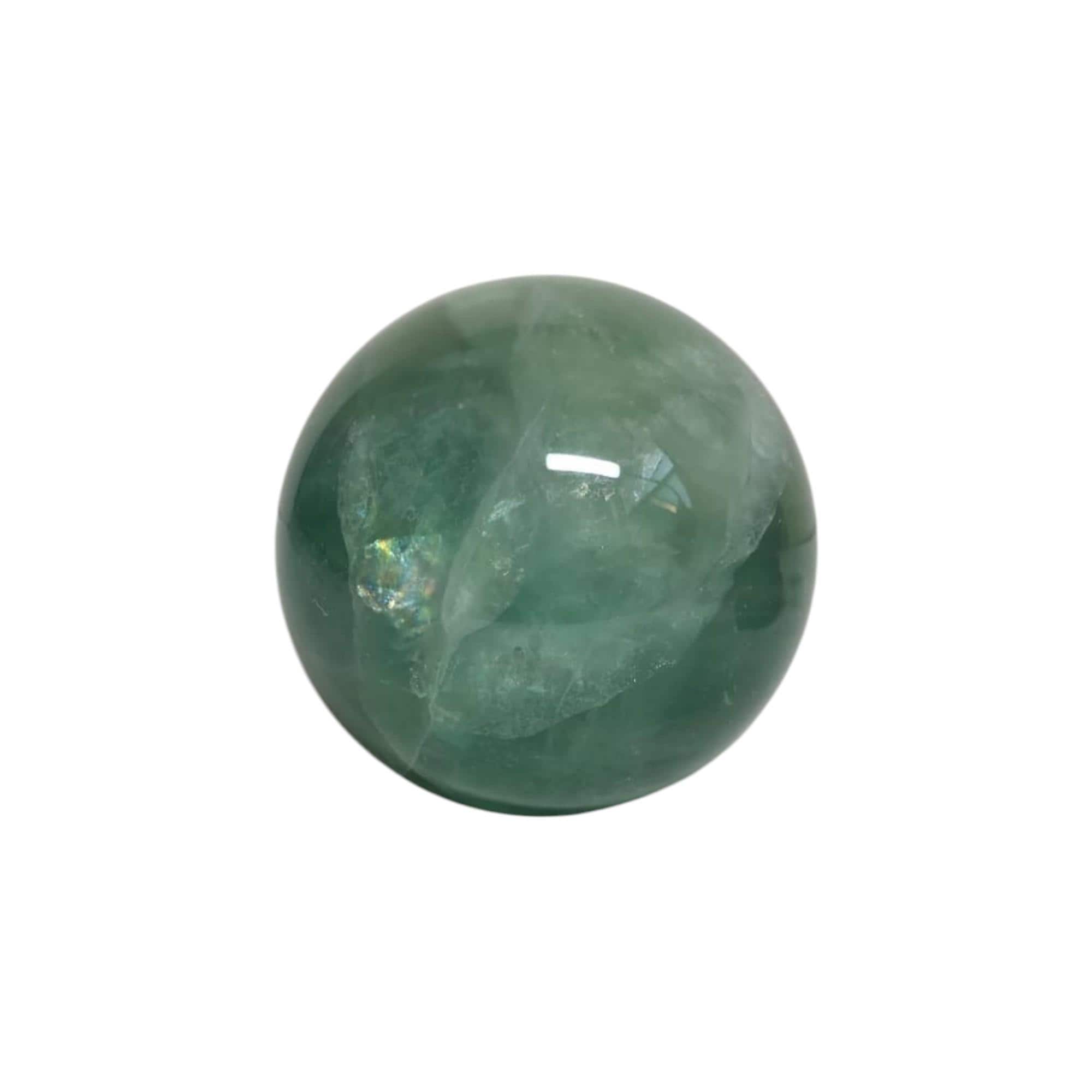 Green Fluorite Sphere 70mm, Natural Fluorite Quartz Orb, Banded Crystal Ball, Healing Stone