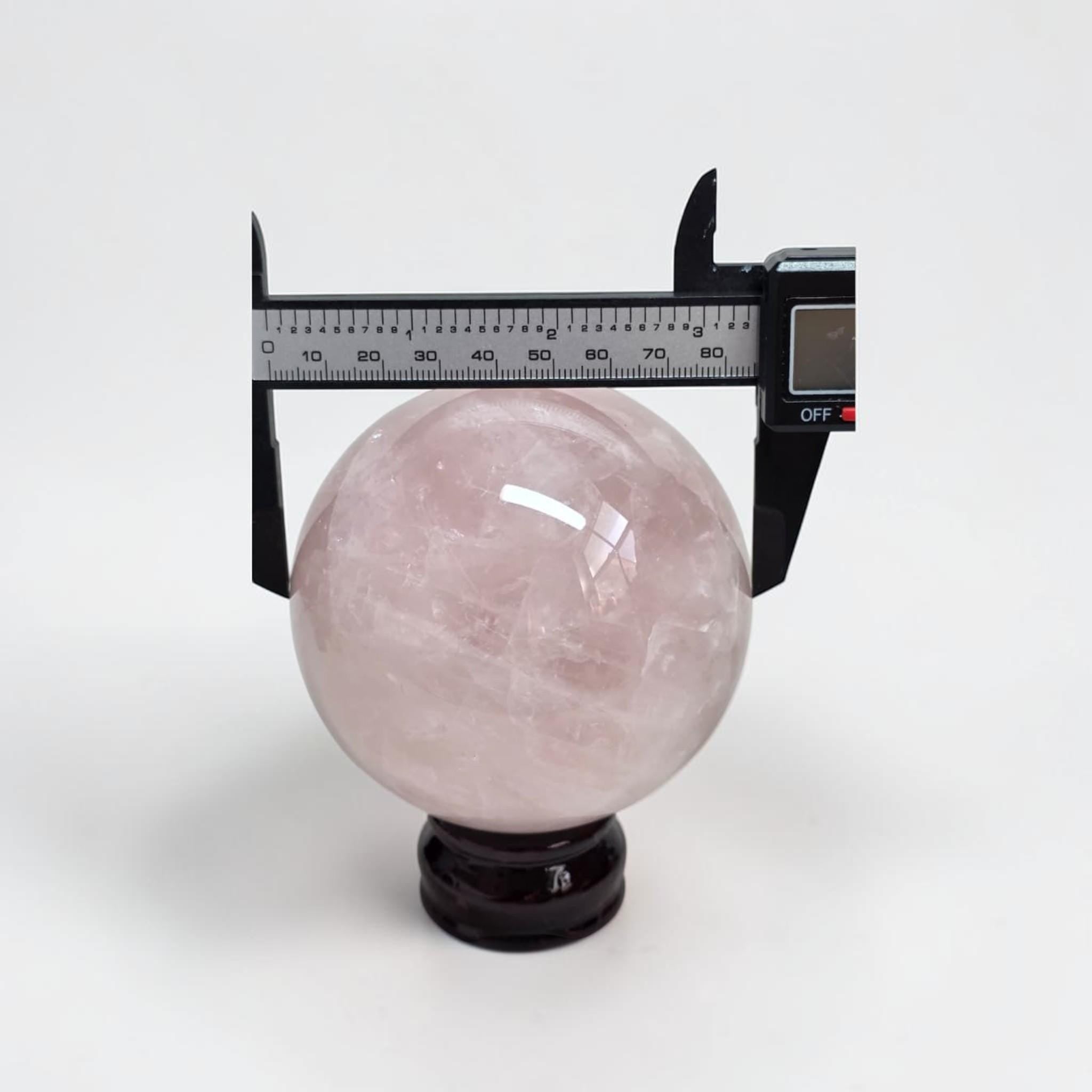 Rose Quartz Sphere 85mm Natural Pink Crystal Ball Polished Quartz Luxury Home Decor Reiki