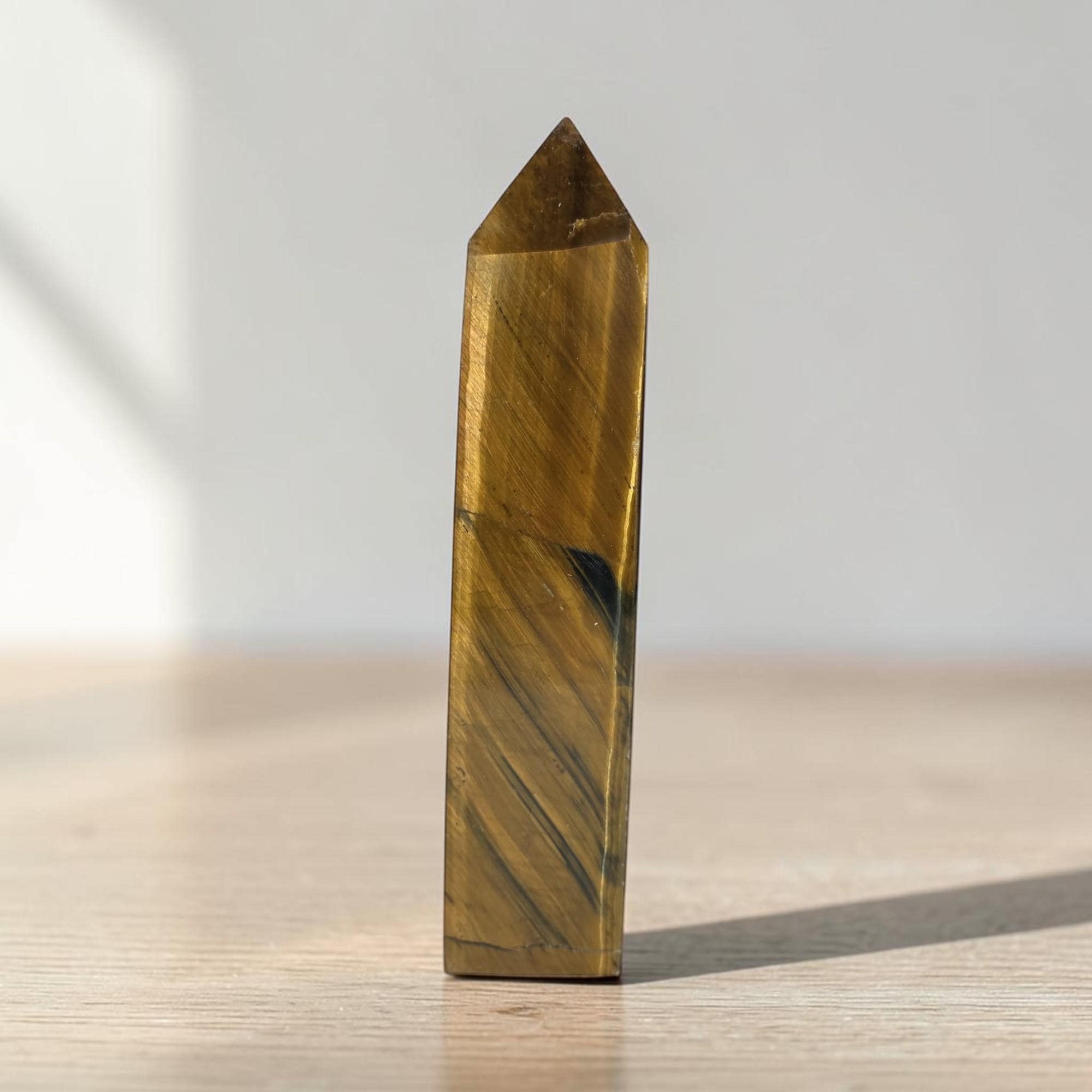 Tiger Eye Tower 5.5" | Golden Crystal Obelisk | Protection Stone | Confidence Stone | Spiritual decor