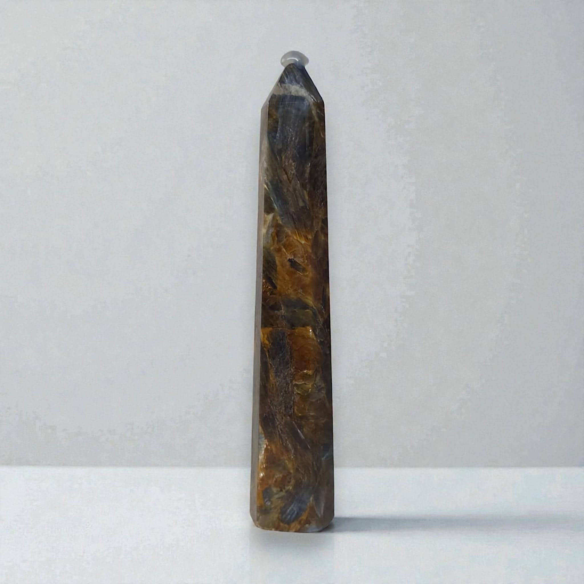 Natural Blue Kyanite Crystal Tower with Stand Slim Obelisk Point Healing Stone Decor