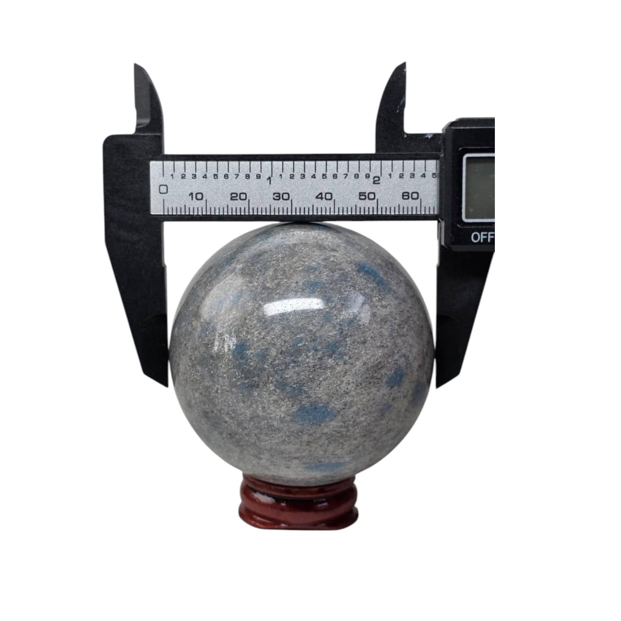 K2 Jasper Sphere 64mm, Rare Blue Granite Crystal, Polished Stone Ball, Healing Crystal