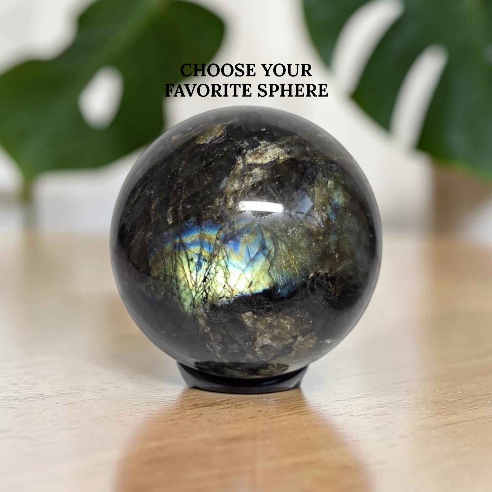Crystal Sphere 70-73mm – Choose Your Crystal – Labradorite, Fluorite, Rose Quartz, Madagascar – Healing Ball
