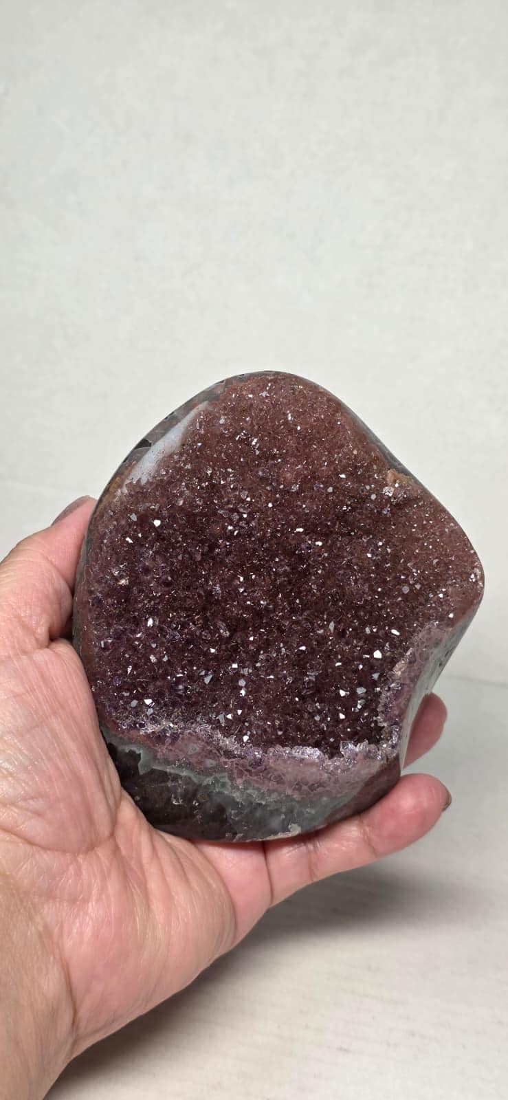 Purple Druzy Agate Freeform Geode, Sparkling Amethyst Color Stone, Natural Mineral Specimen