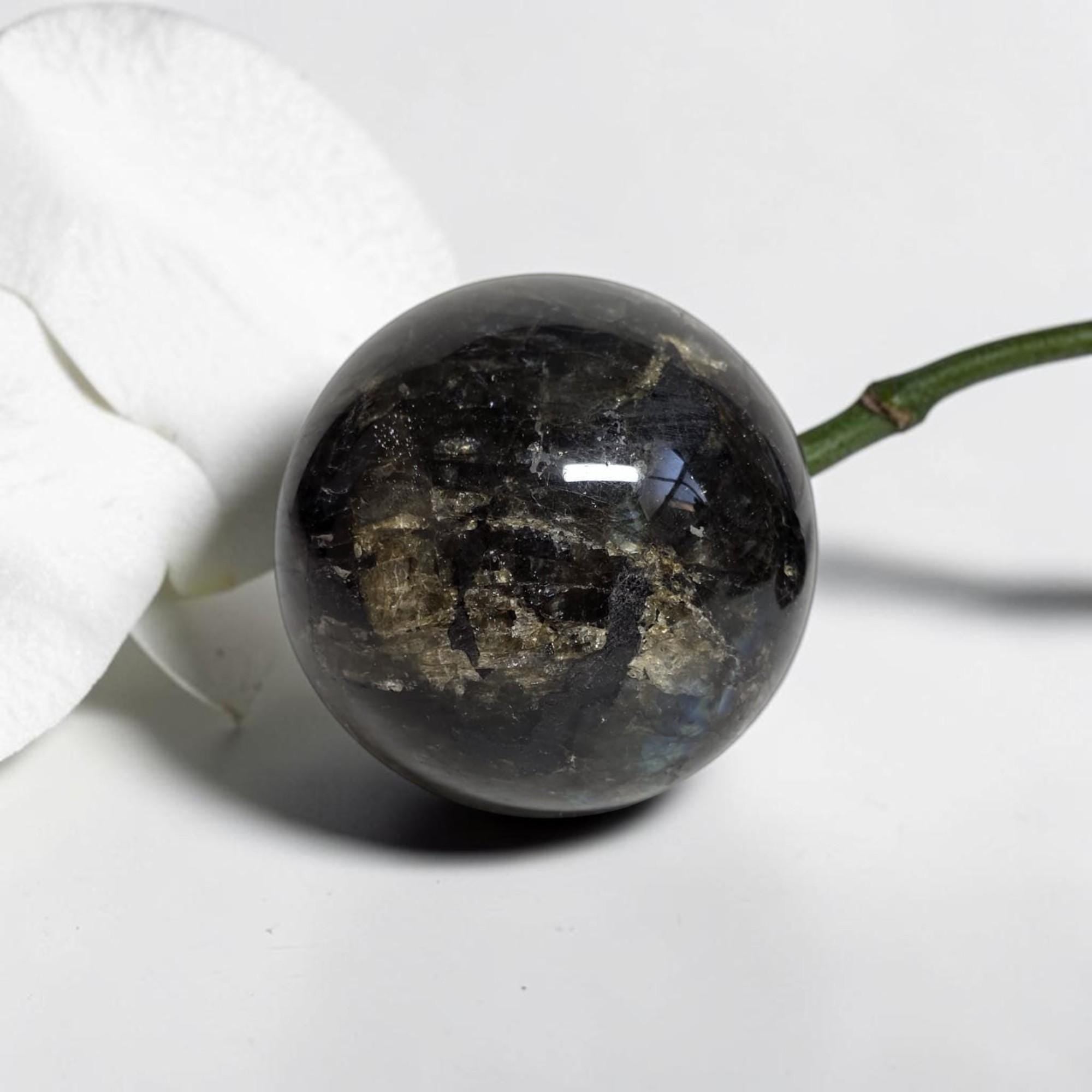 Flash Labradorite Sphere 73mm | Blue Flash Crystal Ball | Protection Energy Stone