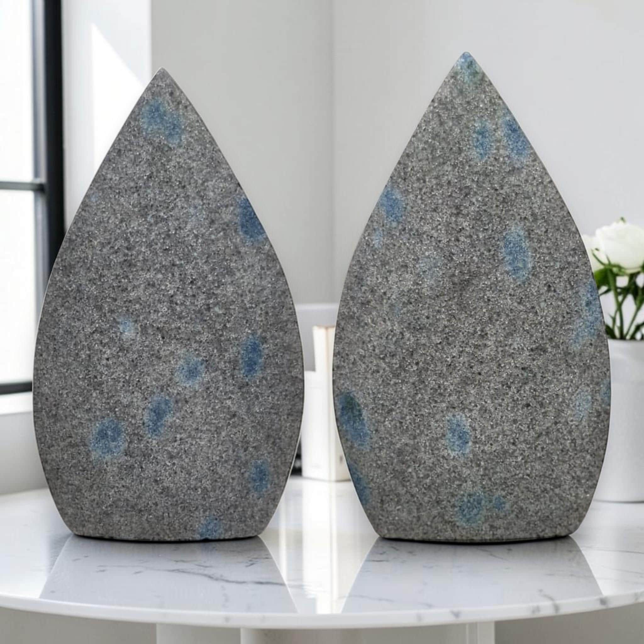 K2 Jasper Flame, Blue Spot Teardrop Decor, Polished Reiki Gift Stone