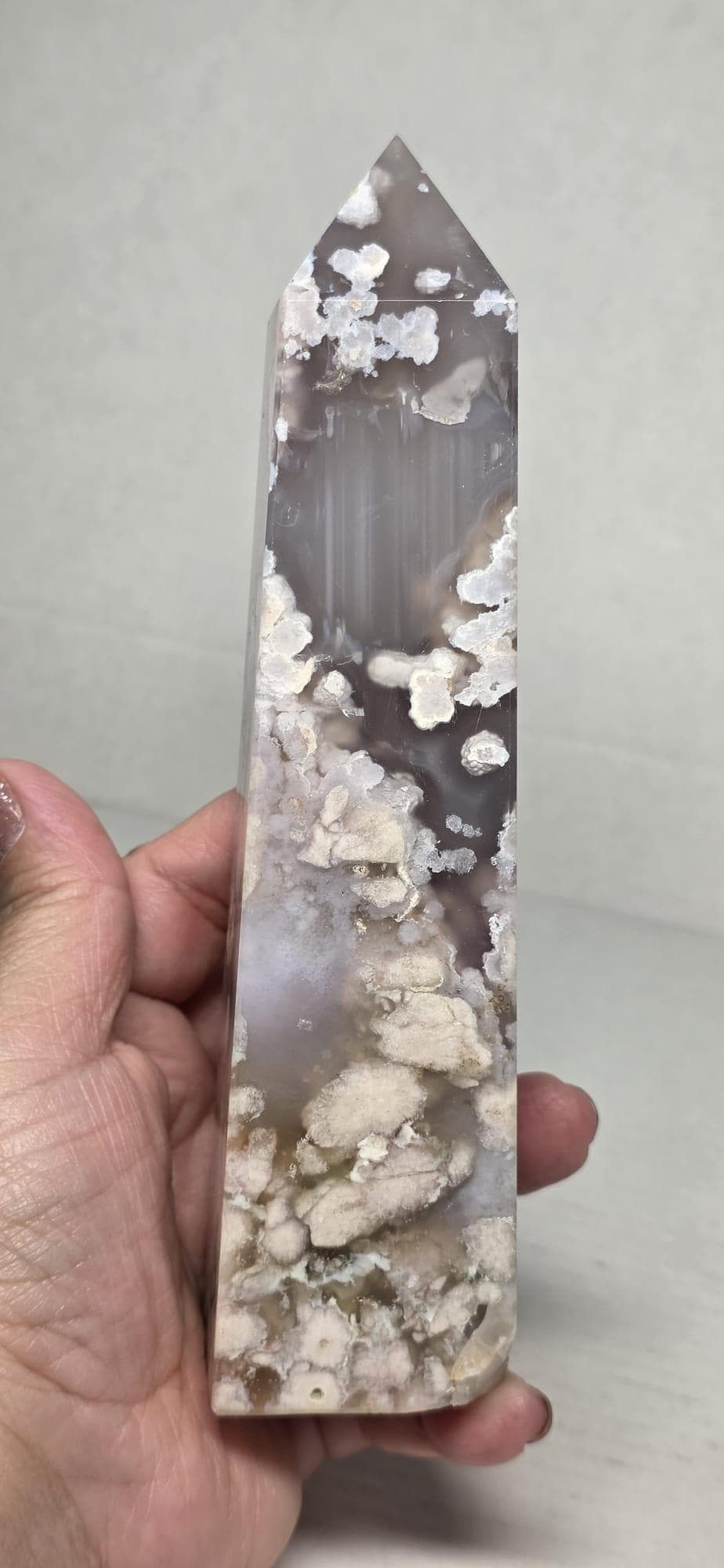 Flower Agate Tower 6.5 Inch Blossom Agate Crystal Point Natural Stone