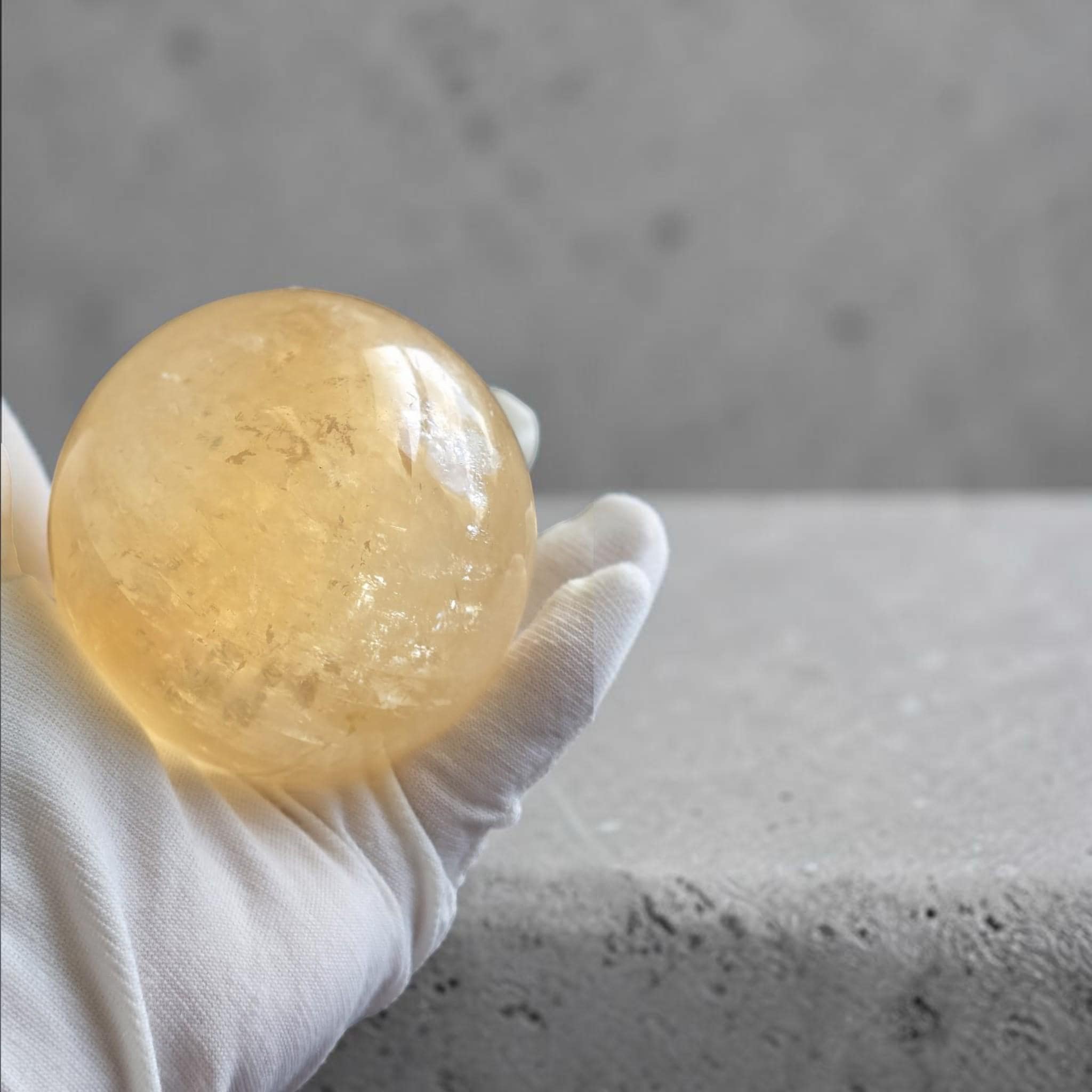 Citrine Sphere 72mm, Natural Citrine Quartz Orb, Yellow Crystal Ball, Prosperity Stone