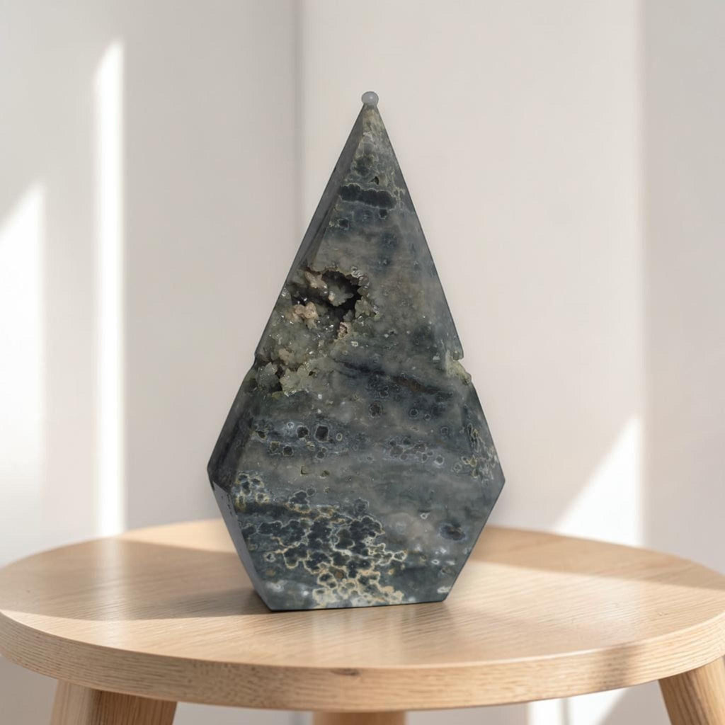 Ocean Jasper Druzy Tower Crystal Point