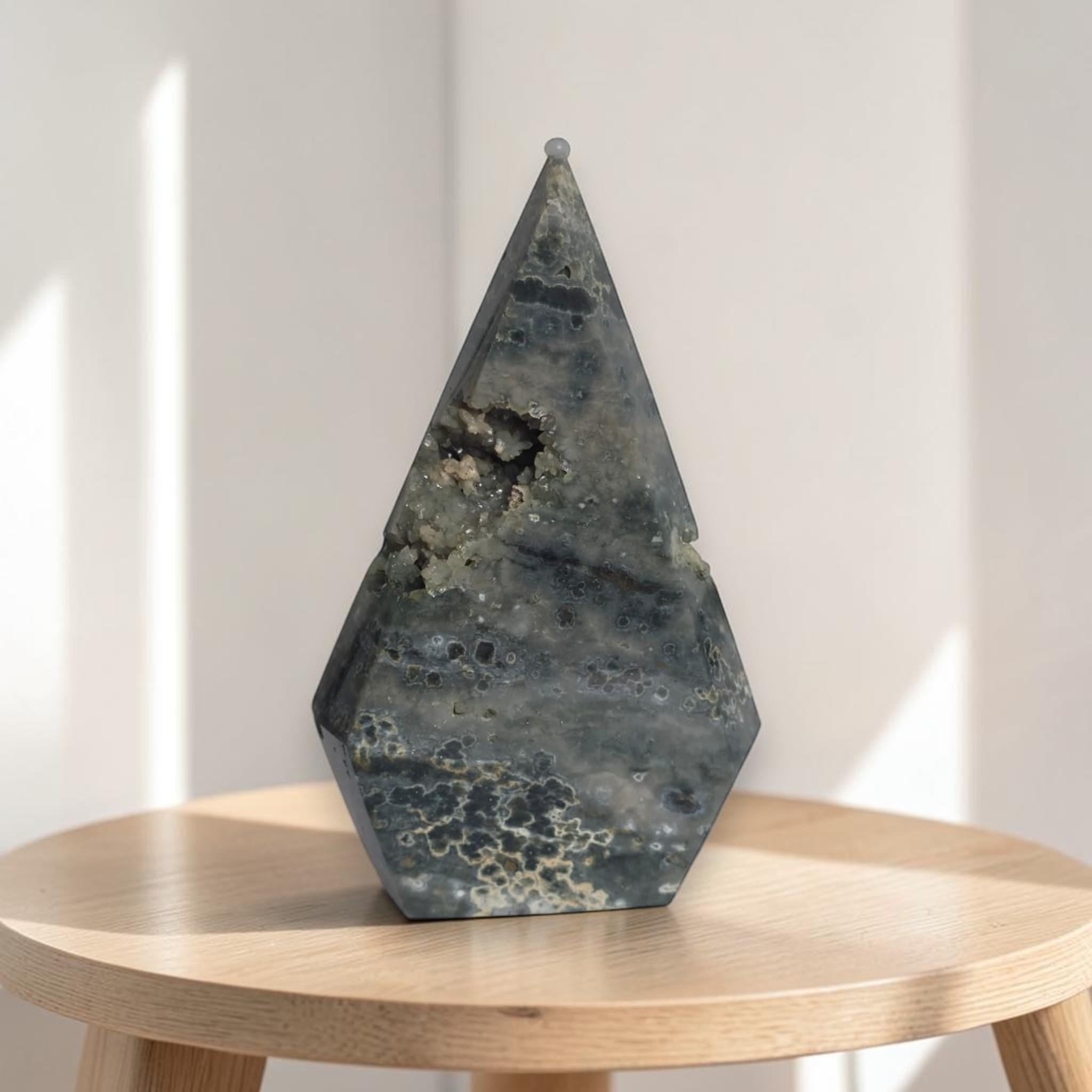 Ocean Jasper Druzy Tower Crystal Point