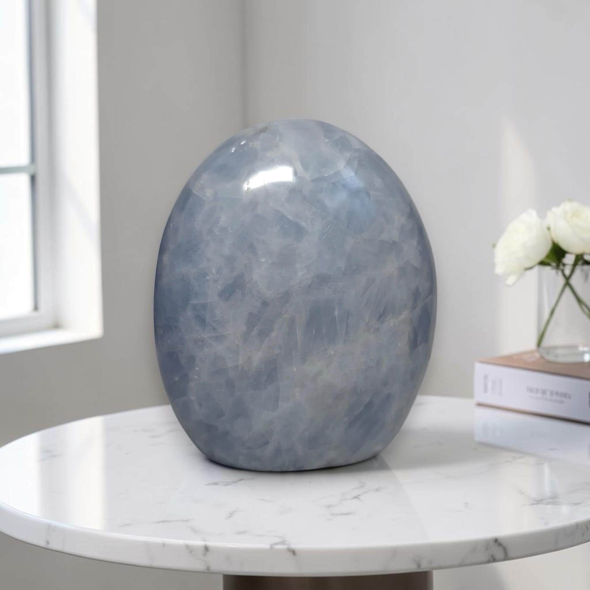 Blue Calcite Freeform, Ocean Gem Sculpture, Reiki Gift, Meditation Piece