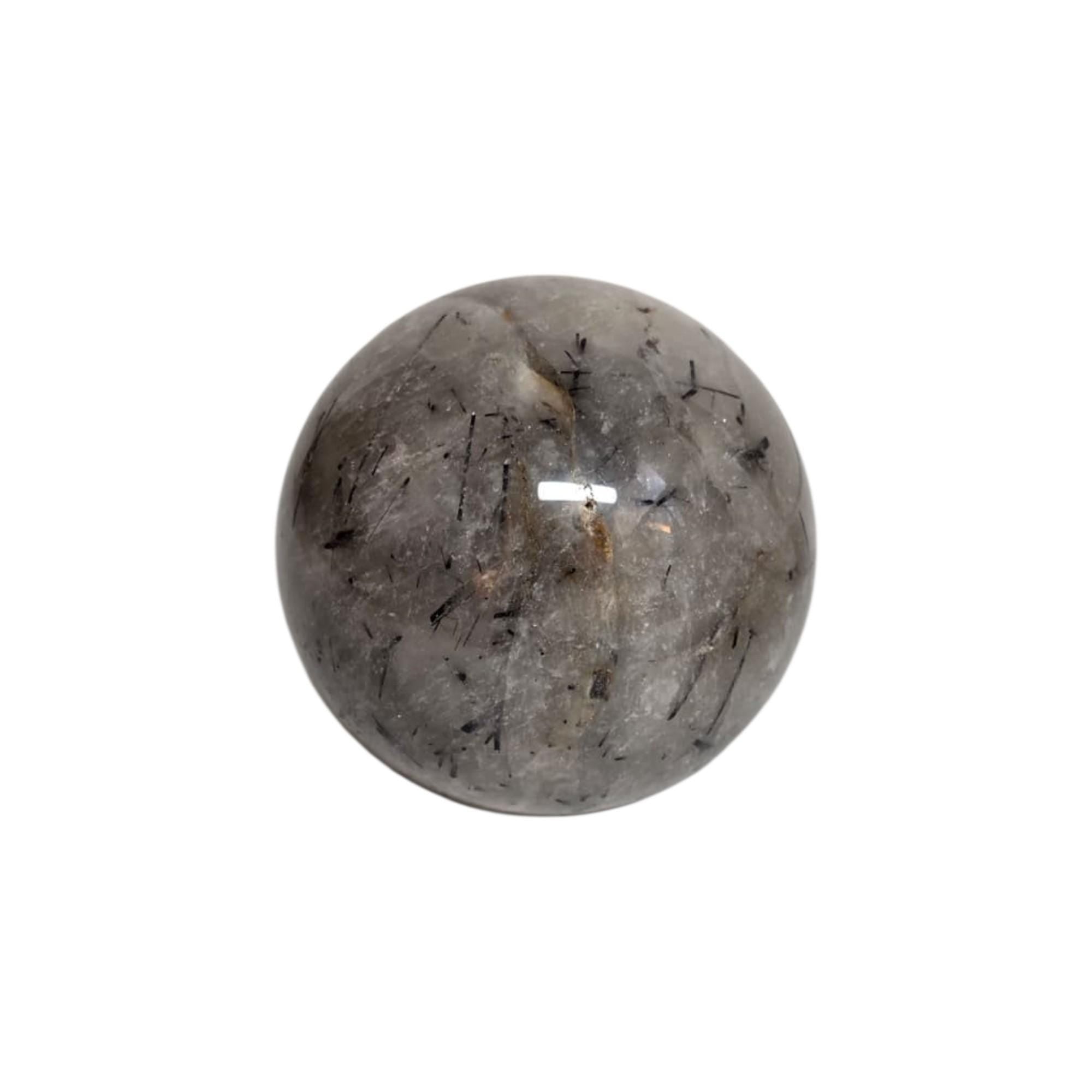 Black Tourmaline Quartz Sphere 66mm | Tourmalinated Quartz Crystal Ball | Protection Stone