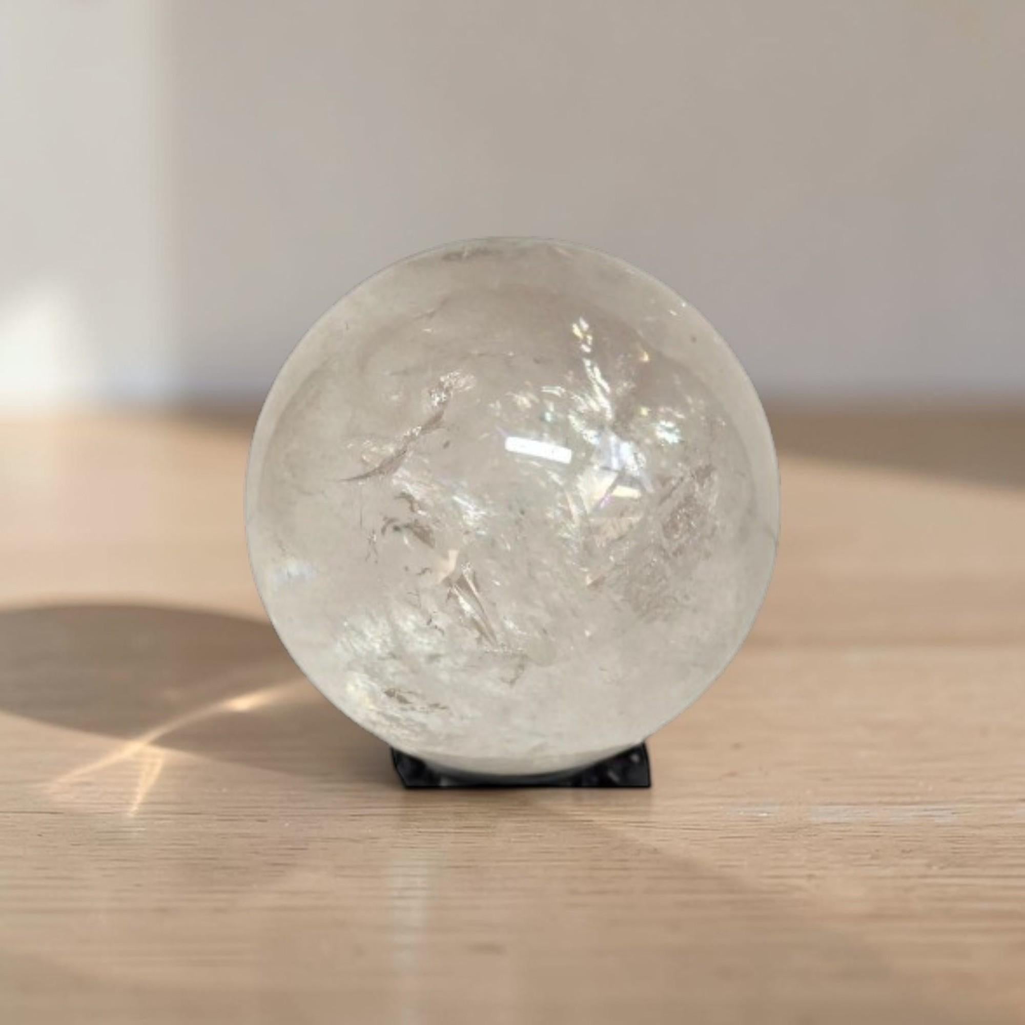 Clear Quartz Sphere – Polished Gemstone for Meditation, Spiritual Decor