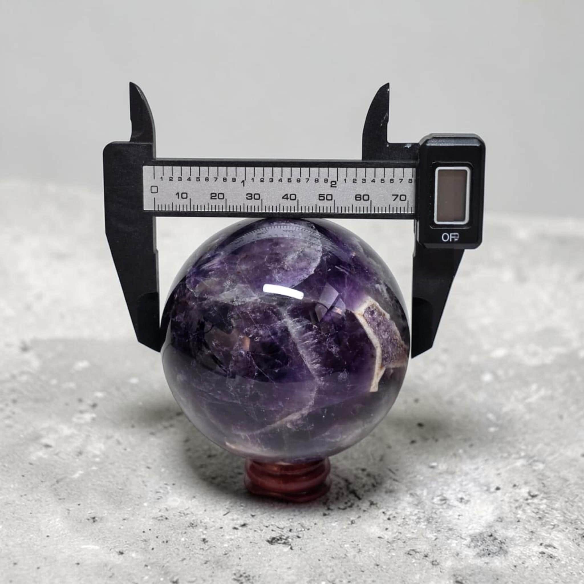 Chevron Amethyst Sphere 58mm, Dream Amethyst Druzy Crystal Ball