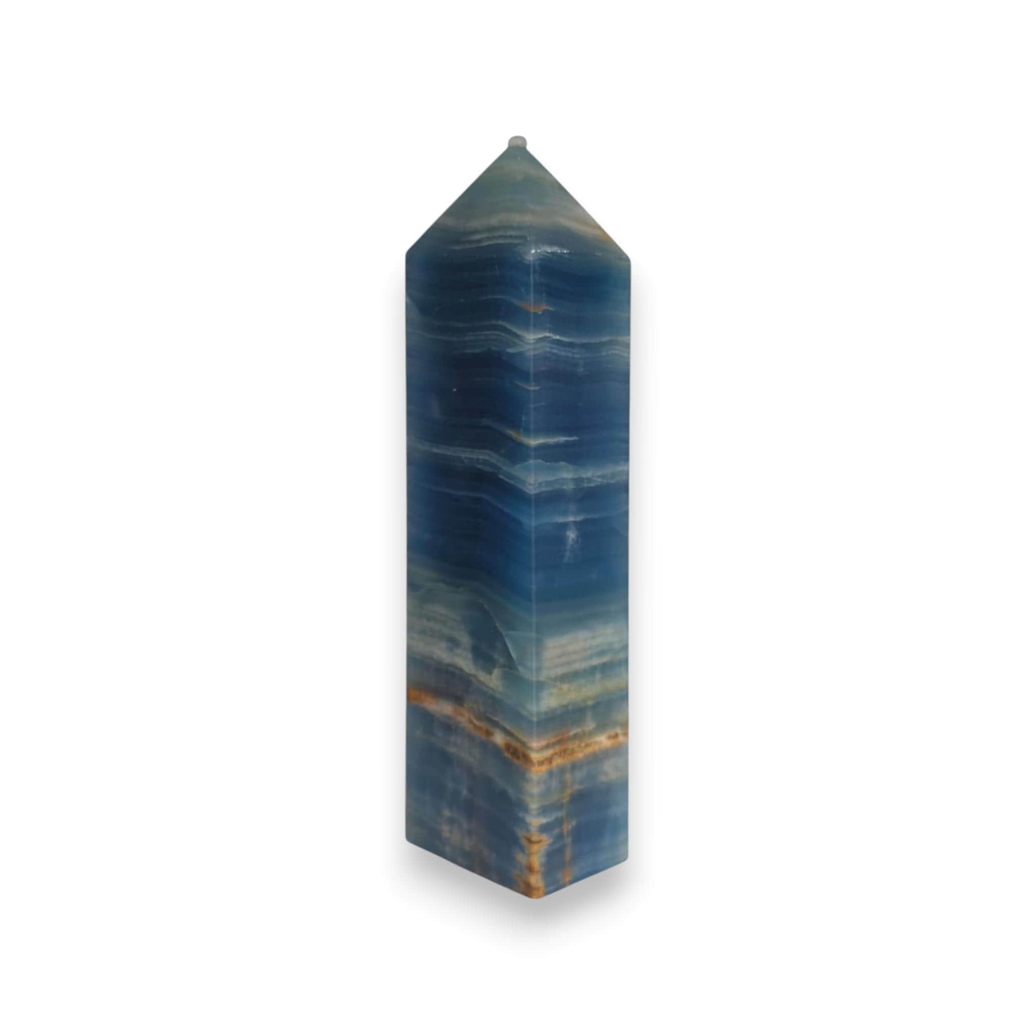 Blue Calcite Tower Crystal Point Blue Onyx Obelisk Healing Decor