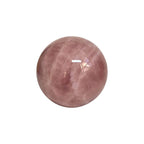 Rose quartz sphere, 73mm, rounded pink gemstone with glossy surface and inclusions