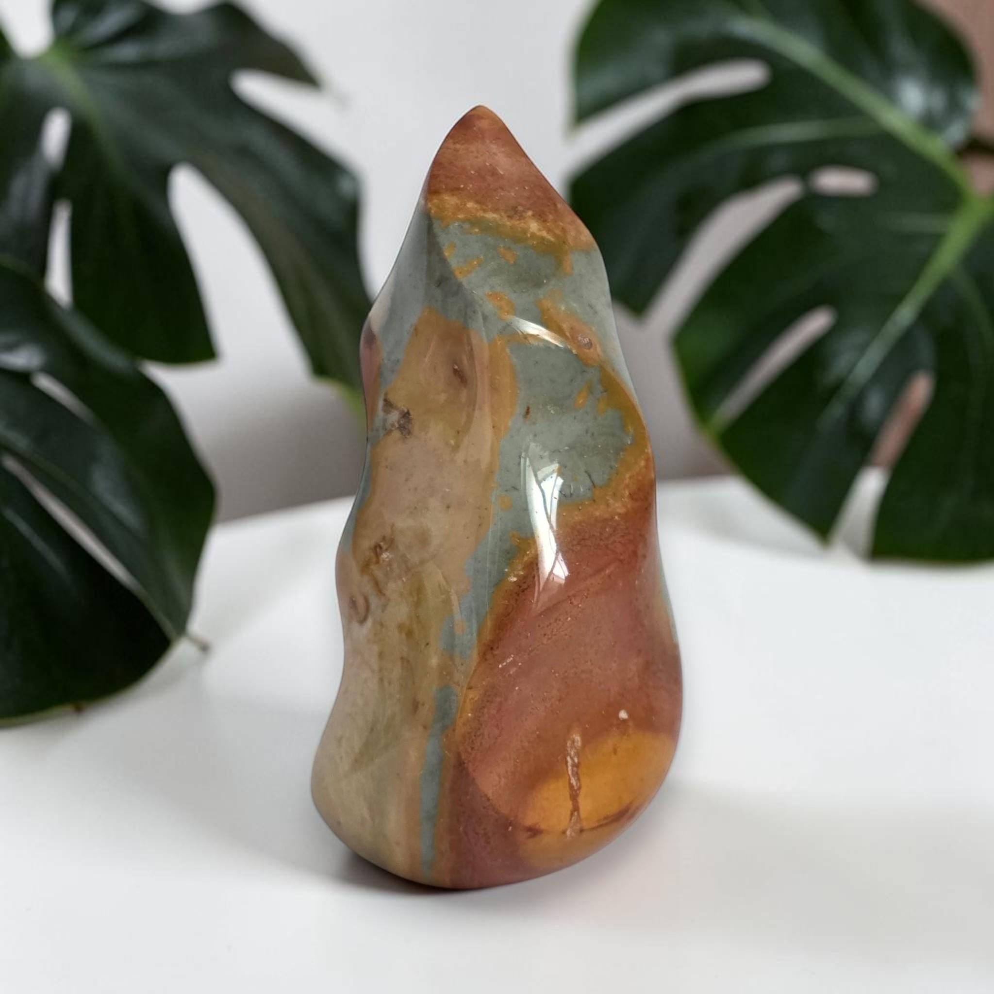 Ocean Jasper Flame Crystal – Healing Stone for Anxiety, Grounding Energy, Spiritual Gift