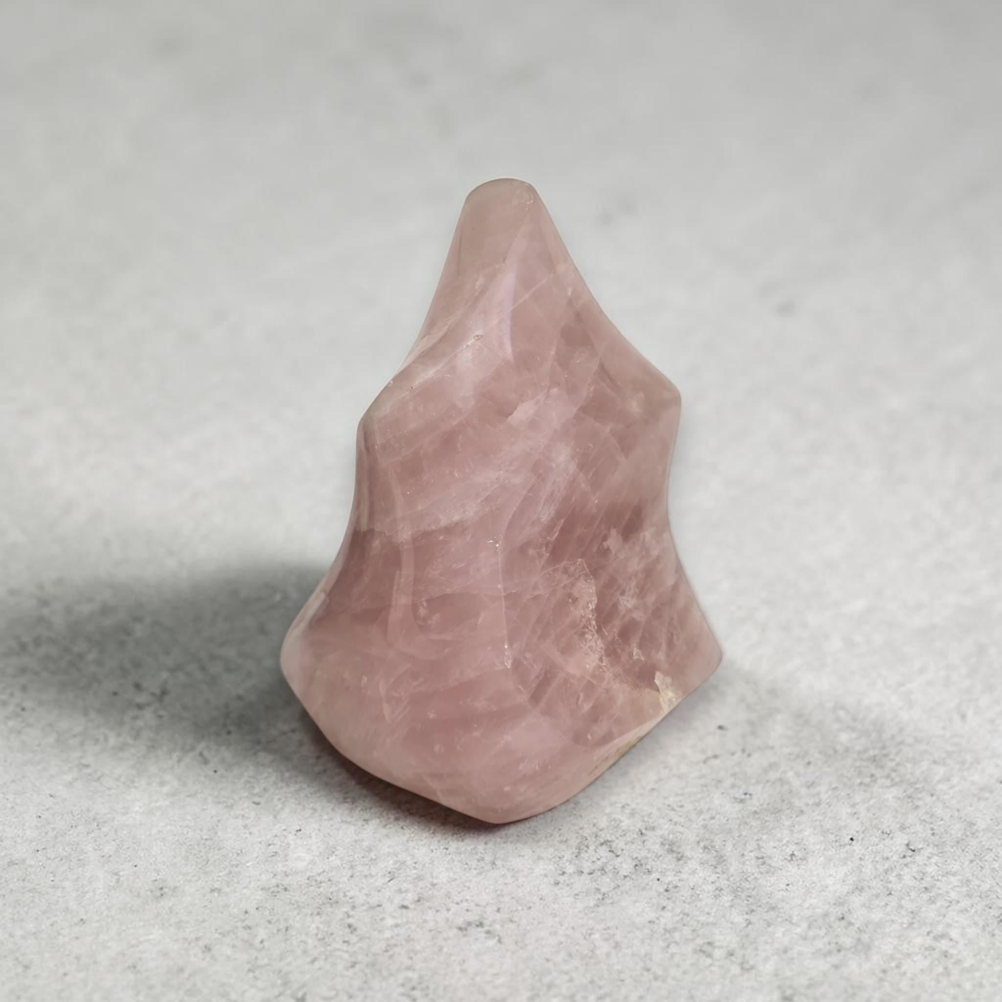 Rose Quartz Flame Healing Crystal Heart Chakra Self Love Meditation Decor