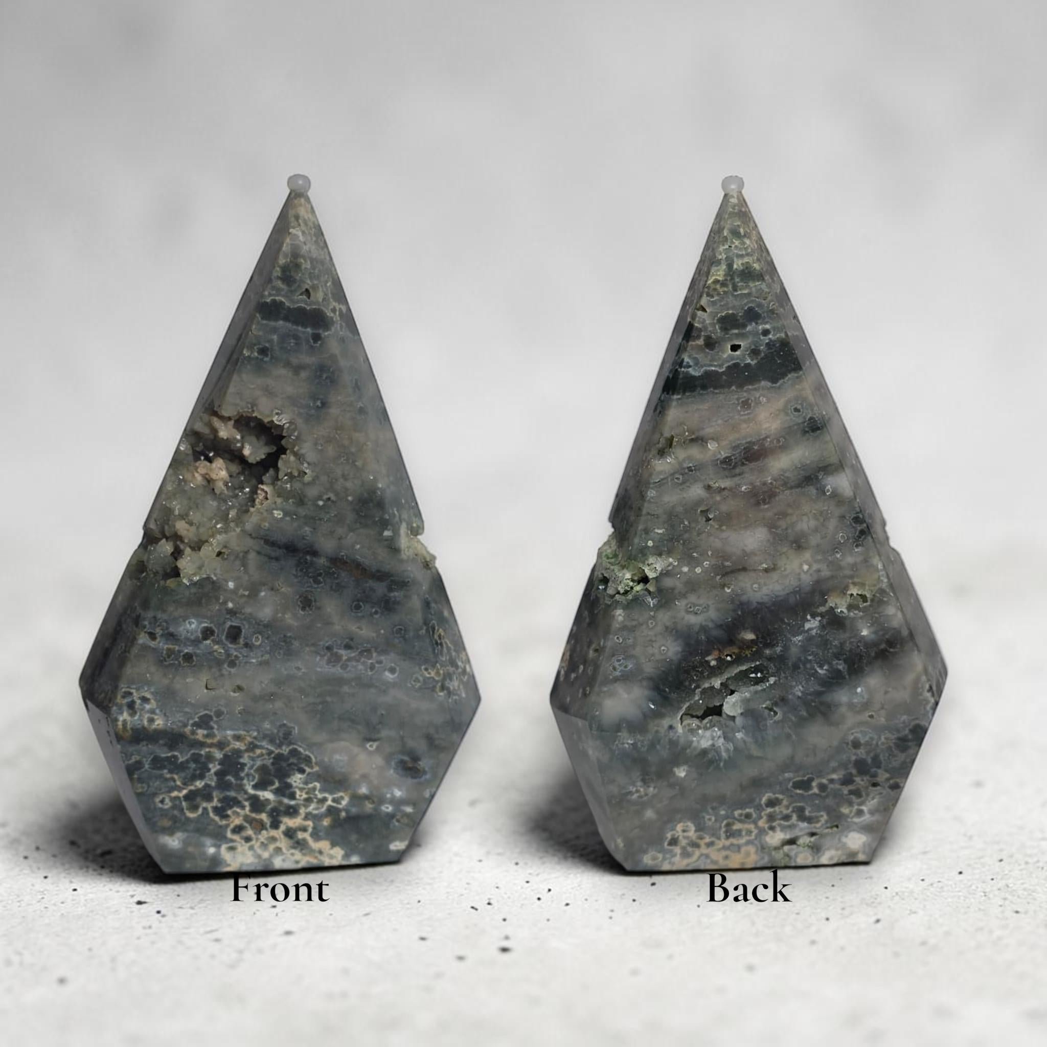 Ocean Jasper Druzy Tower Crystal Point