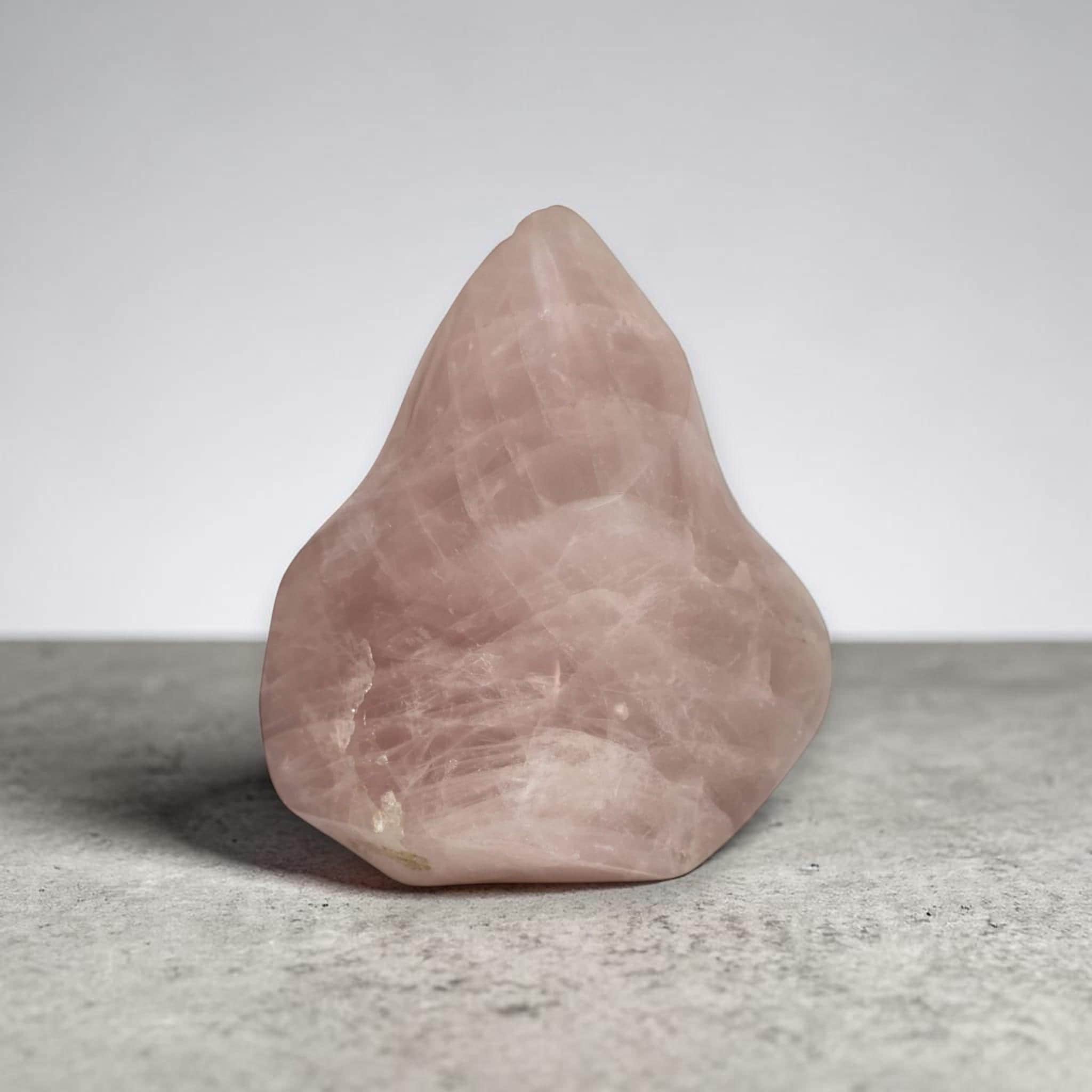 Rose Quartz Flame Healing Crystal Heart Chakra Self Love Meditation Decor