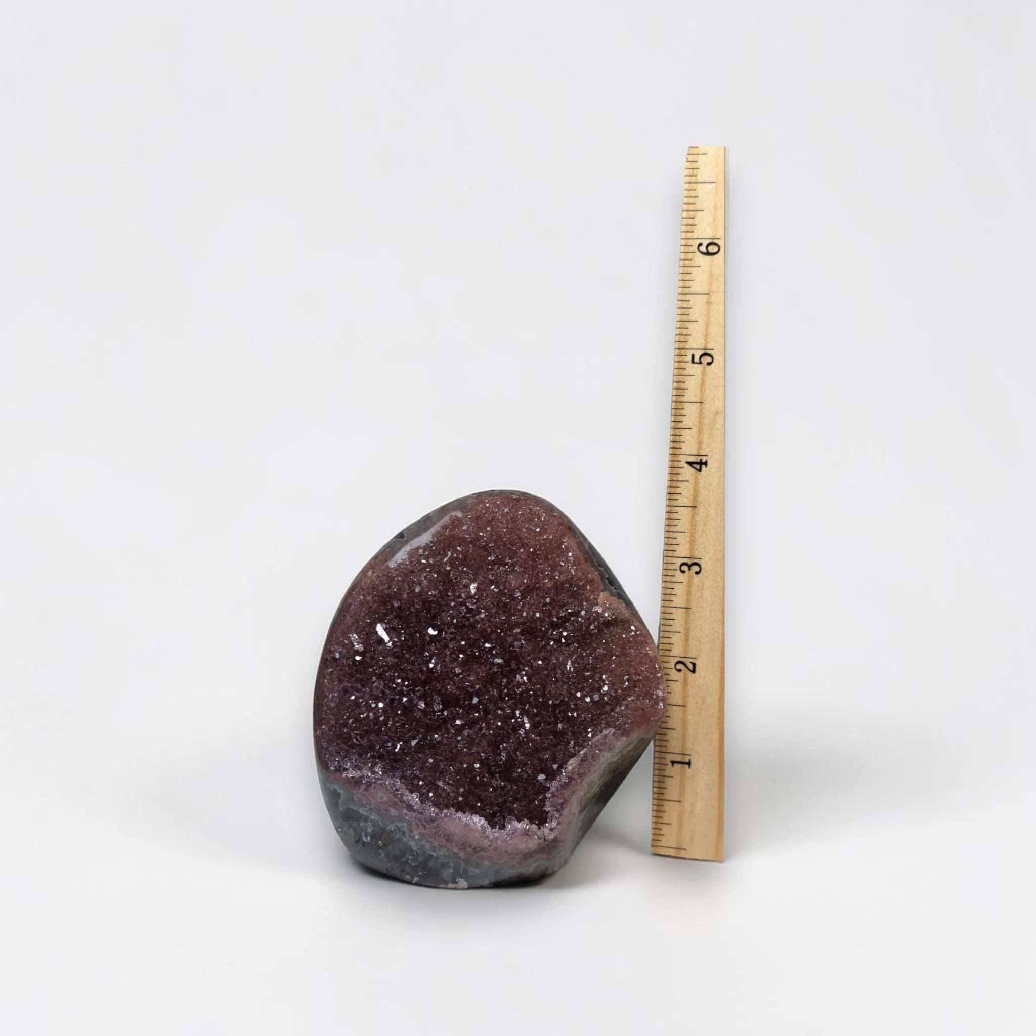 Purple Druzy Agate Freeform Geode, Sparkling Amethyst Color Stone, Natural Mineral Specimen