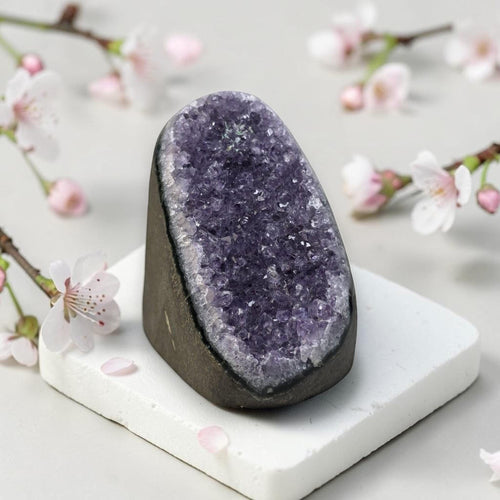 Amethyst Druzy Freeform, Purple Quartz Cluster, Healing Stone, Reiki Gift, Spiritual Home Accent