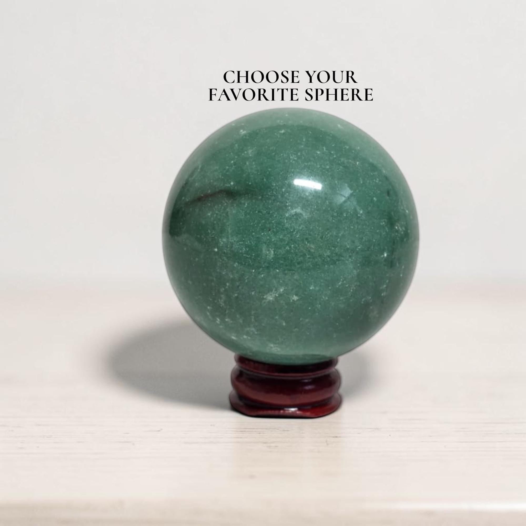 Green Aventurine Sphere 40mm Crystal Ball Orb for Altar Divination Meditation Decor