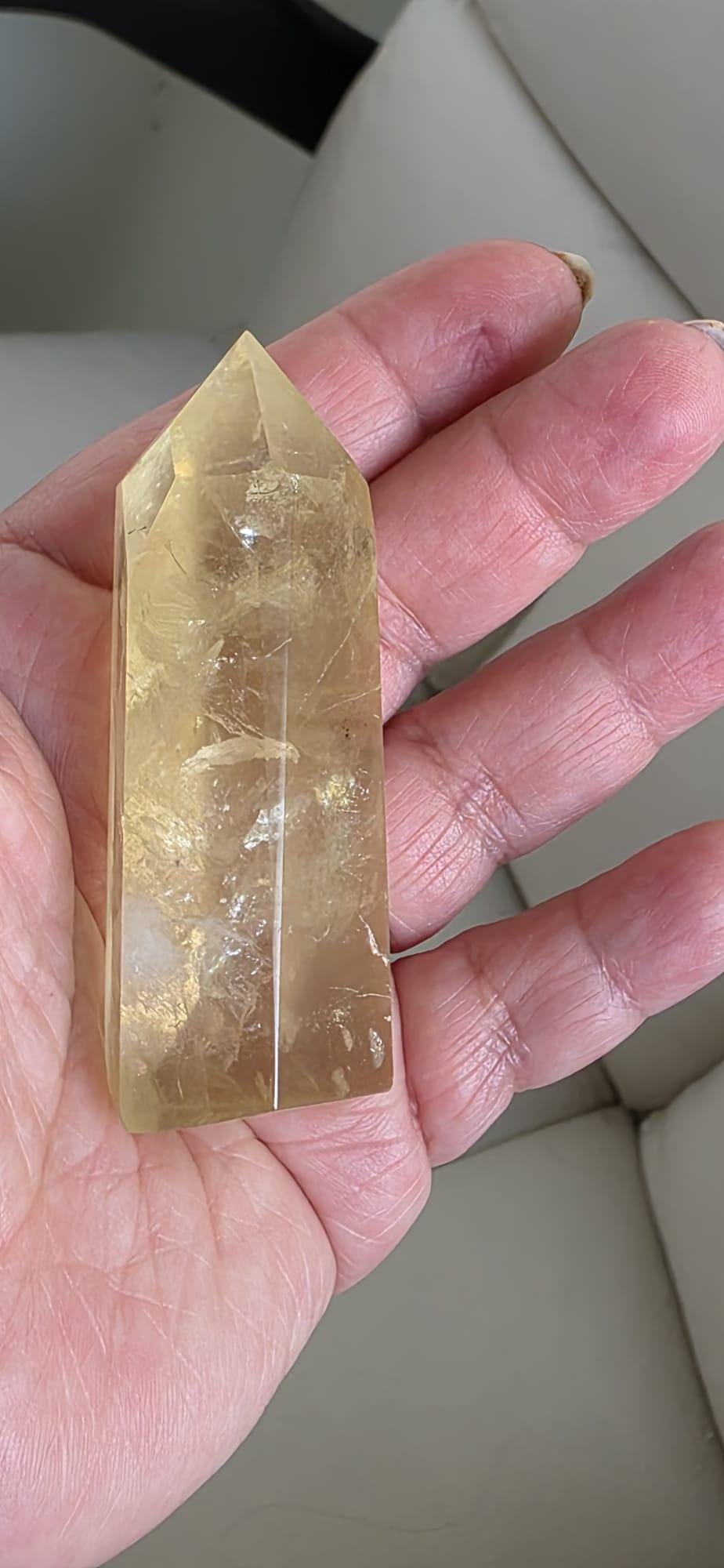 Citrine and Clear Quartz Tower Set, Abundance Crystals, Manifestation Stone Pair