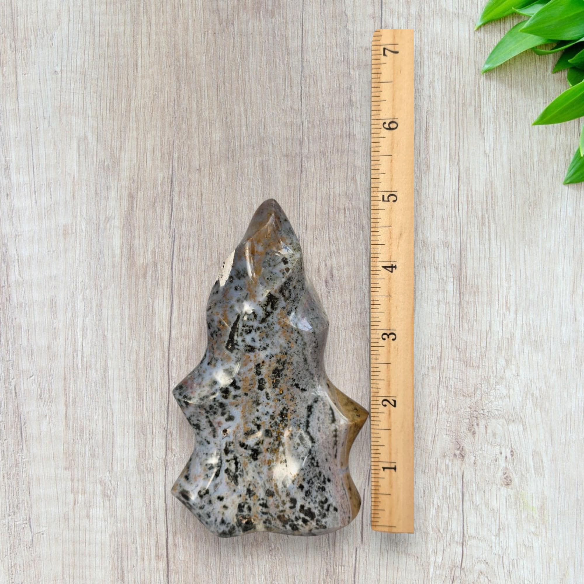 Ocean Jasper Flame, Orbicular Freeform Crystal, Large Mineral Specimen, Natural Stone Sculpture Decor