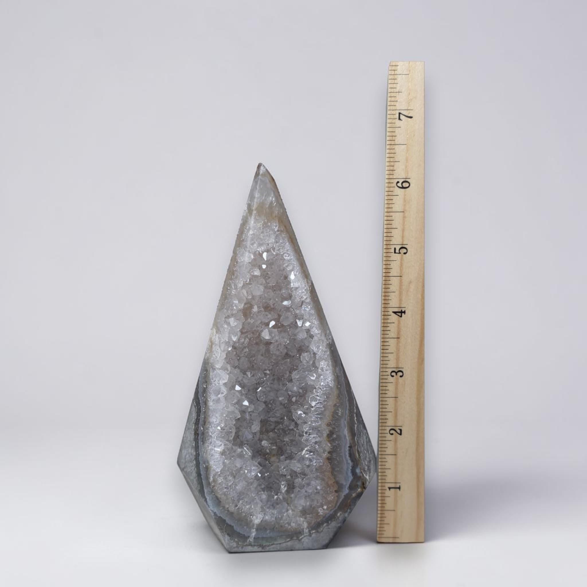 Large Agate Geode Tower, Quartz Point, Luxury Shelf Stone, One of a Kind Gift