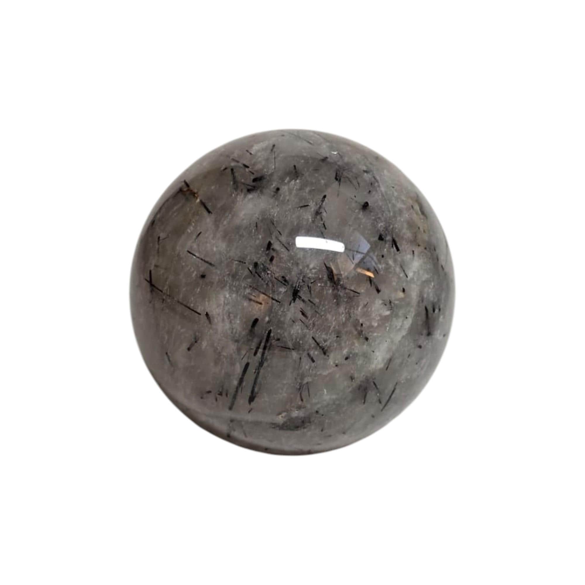 Black Tourmaline Quartz Sphere 66mm | Tourmalinated Quartz Crystal Ball | Protection Stone