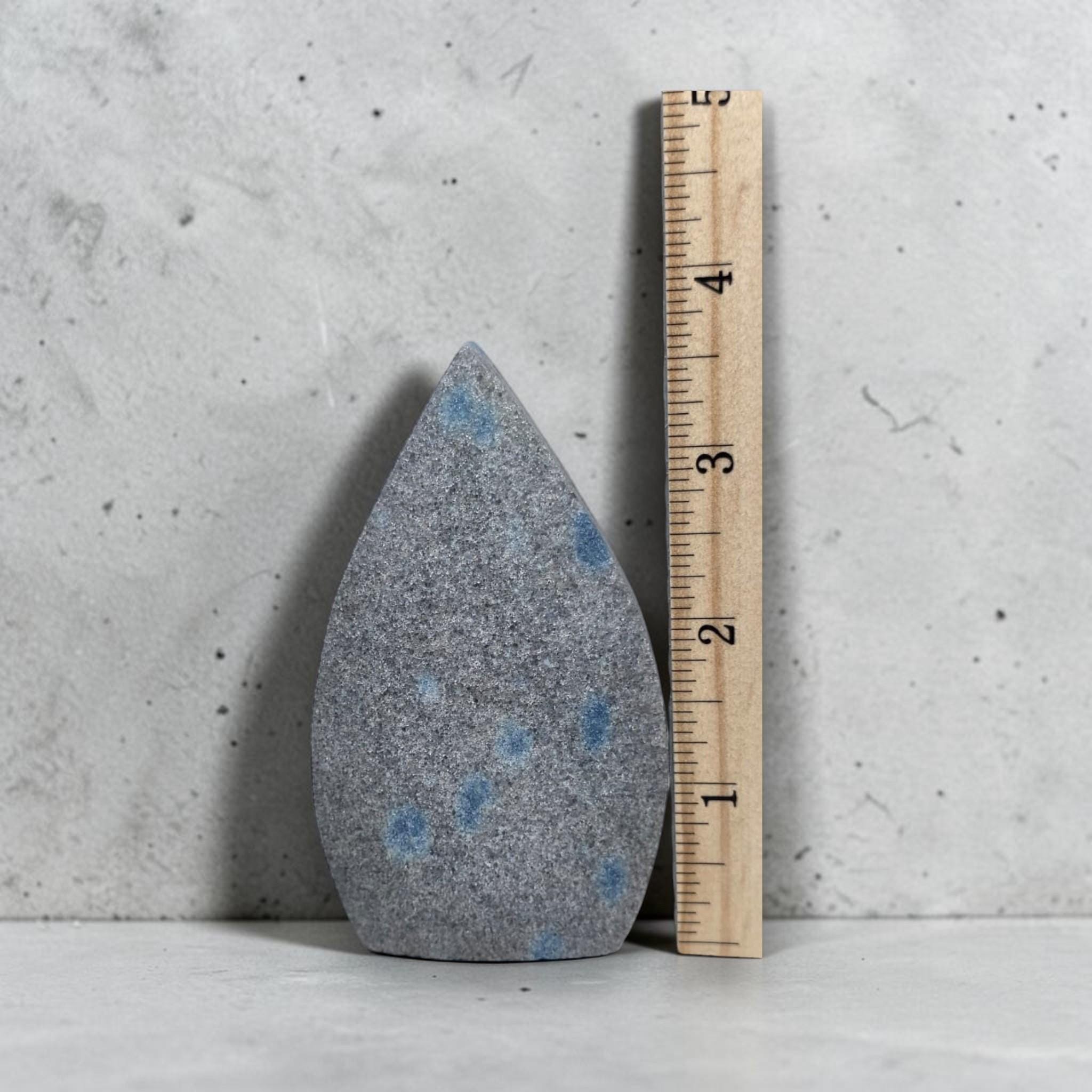 K2 Jasper Flame, Blue Spot Teardrop Decor, Polished Reiki Gift Stone