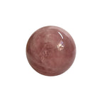 Rose quartz sphere, 73mm, glossy pink translucent orb with subtle internal patterns