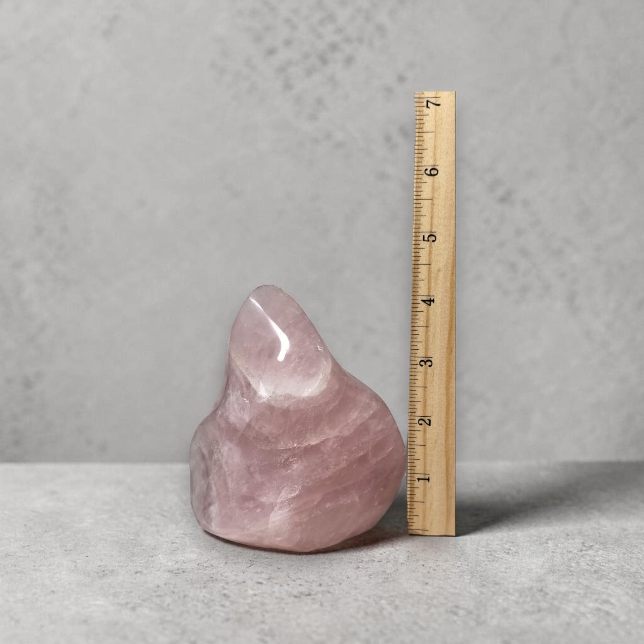 Rose Quartz Flame Healing Crystal Heart Chakra Self Love Meditation Decor