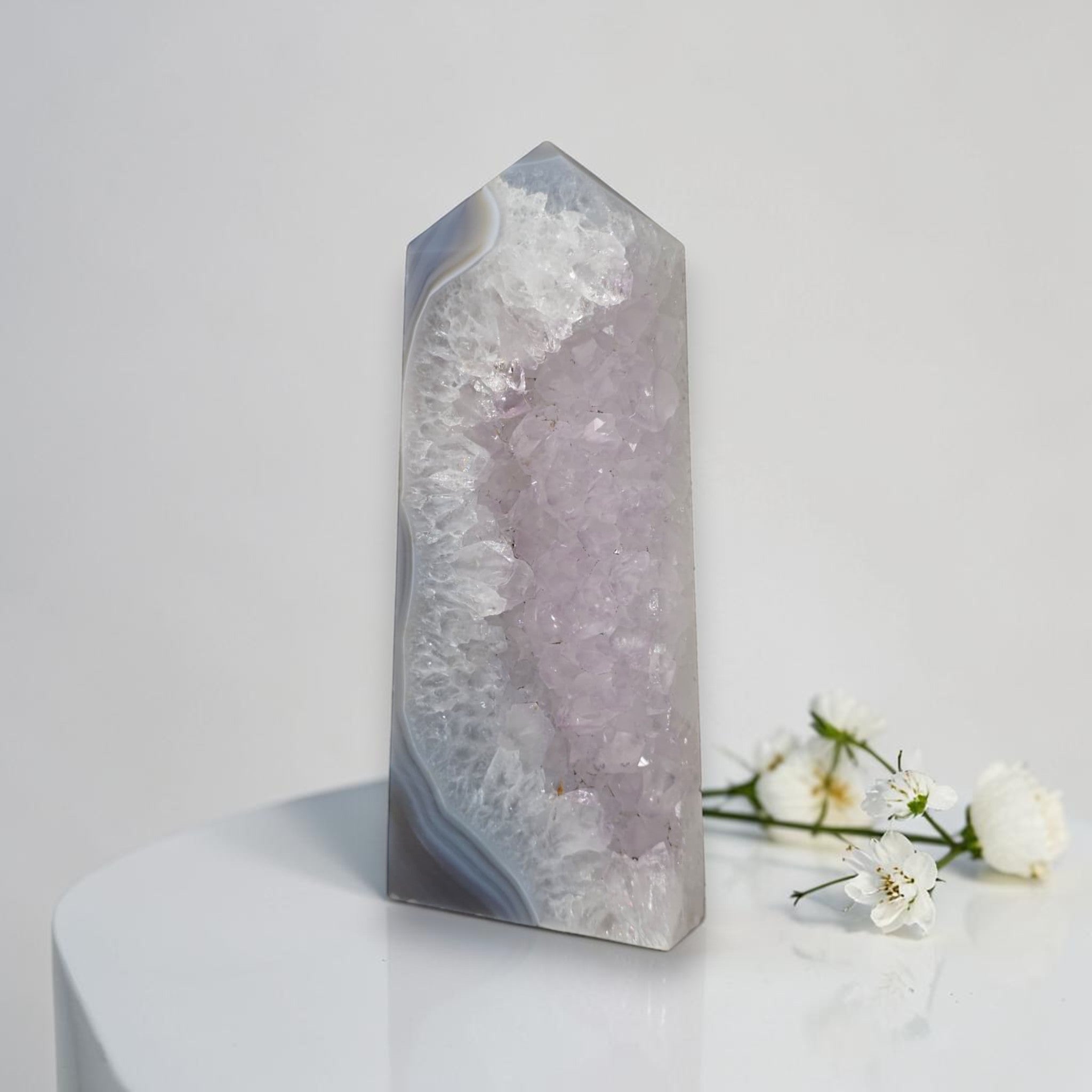 Crystal tower with a white background