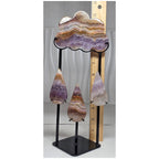 Amethyst lace agate cloud display with ruler showing 11 inch height