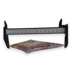 Chevron Amethyst Double Star Sculpture – Gold Stand Crystal Art 12"