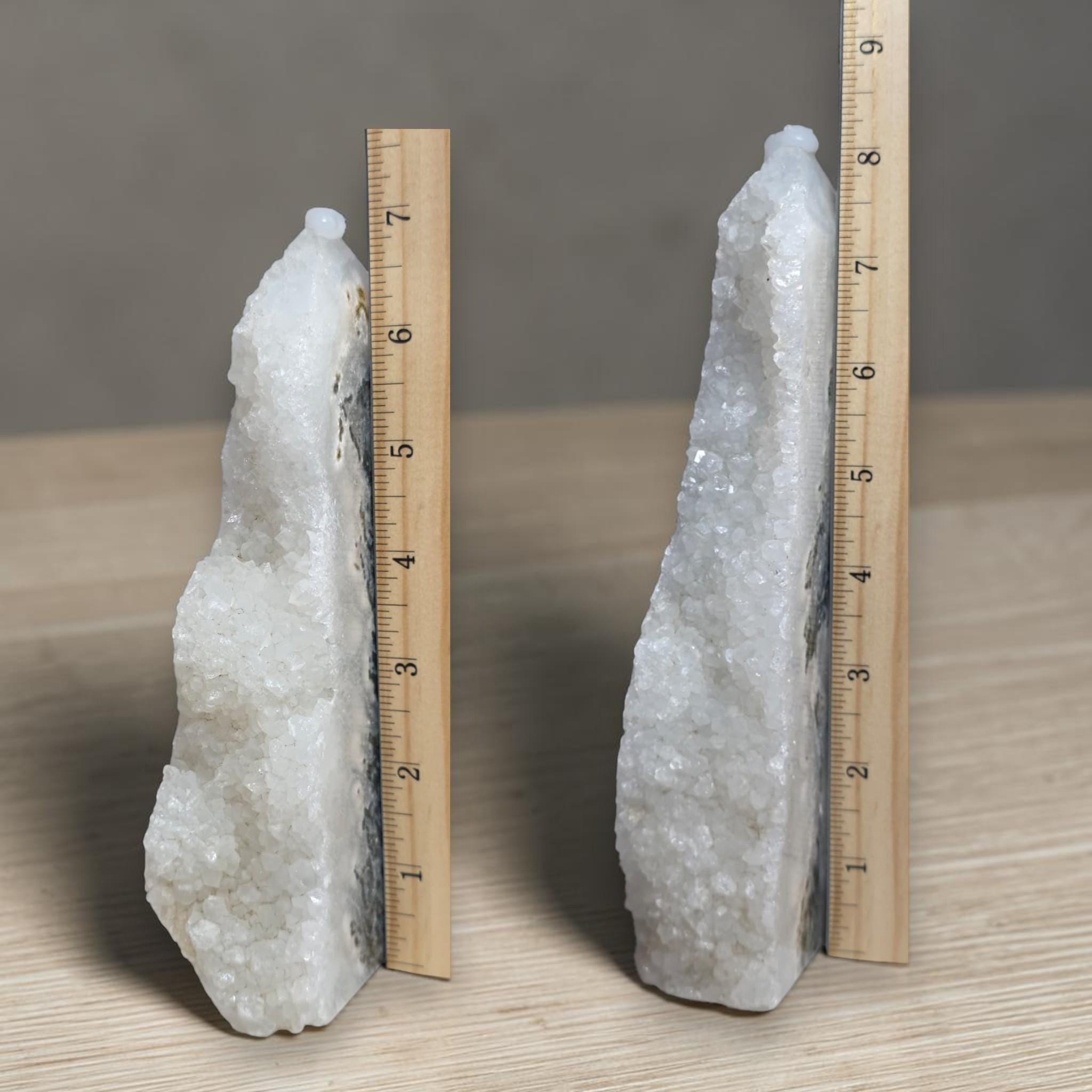 Moss Agate Druzy Geode Tower
