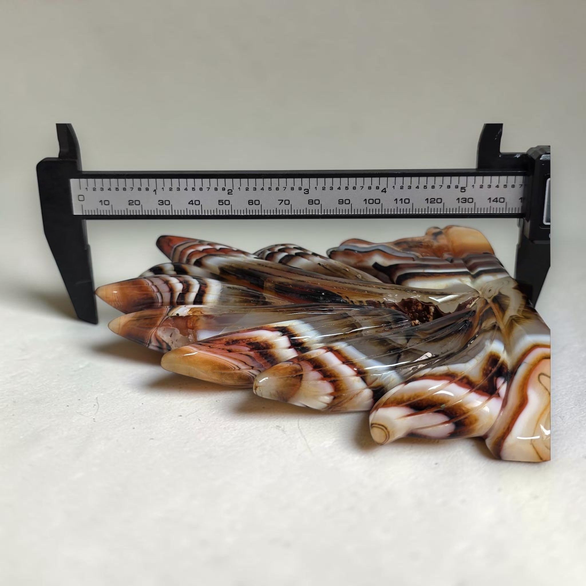 Banded Agate Nine Tails Fox depth measurement approximately 4 inches