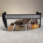 Banded Agate Nine Tails Fox width measurement approximately 4.7 inches