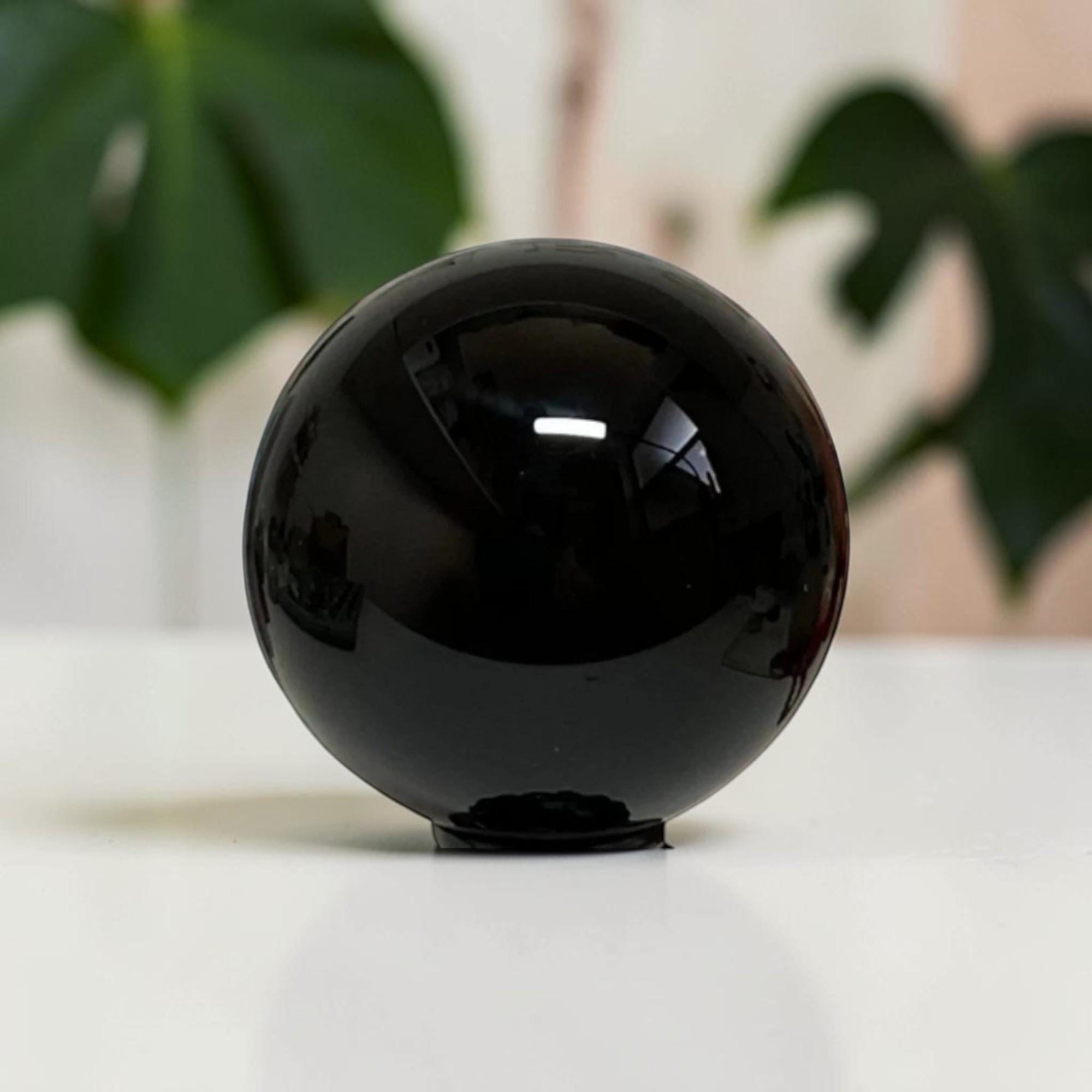 Black Obsidian Sphere 76mm, Protection Stone, Healing Crystal, Meditation Decor