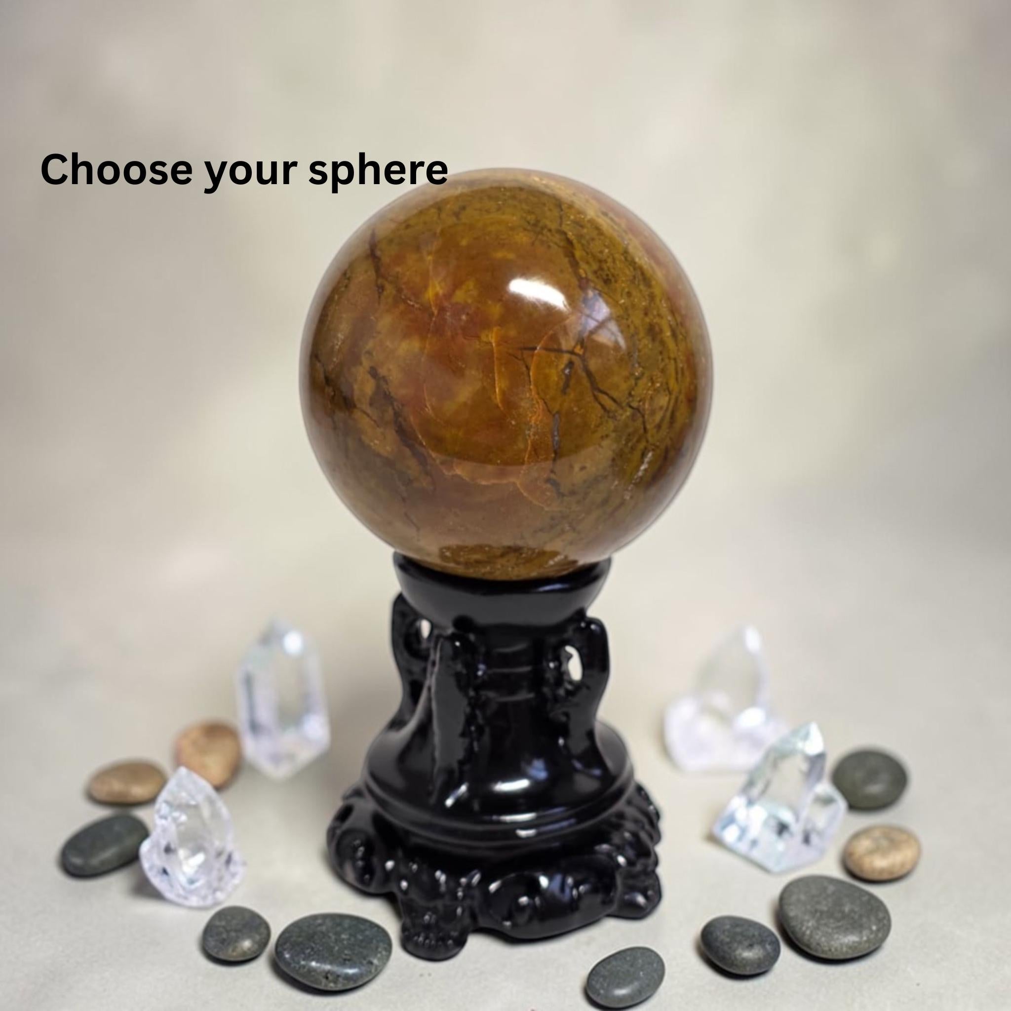 Ocean Jasper Sphere 70mm (2.75") | Deep Green Nephrite Jade Orb | Crystal Sphere Decor