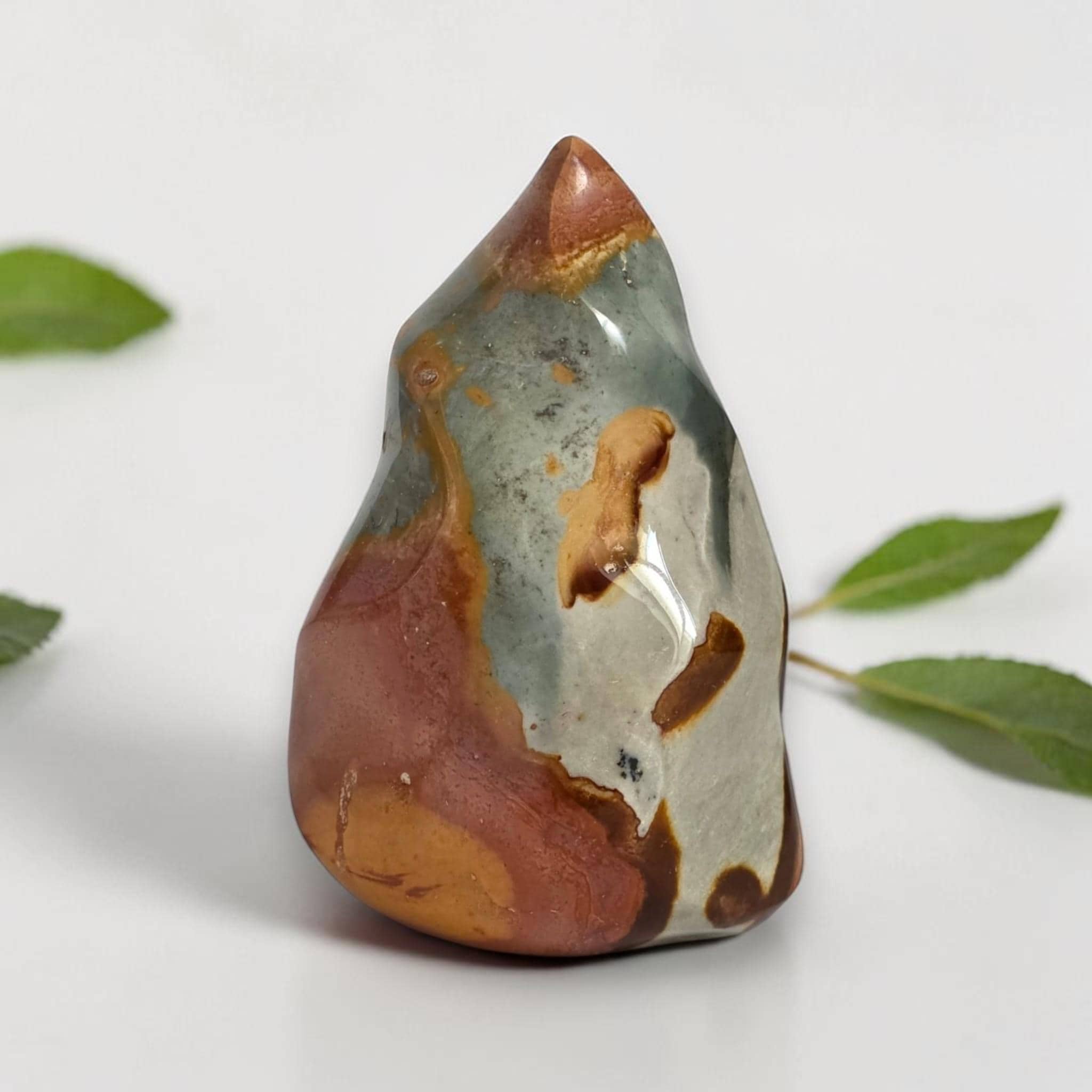Ocean Jasper Flame Crystal – Healing Stone for Anxiety, Grounding Energy, Spiritual Gift
