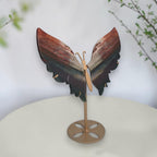Angled view of the agate butterfly and display stand