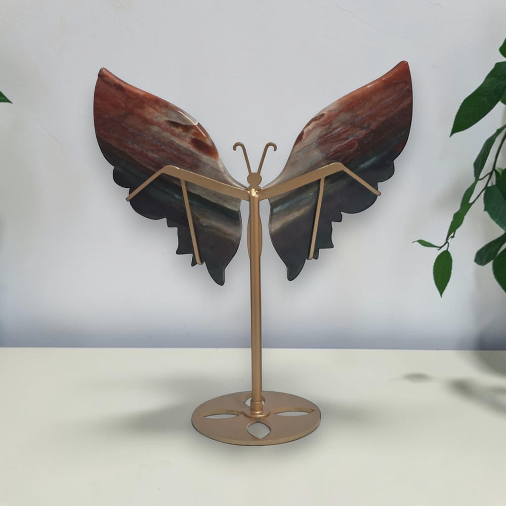 Back view of the agate butterfly and stand