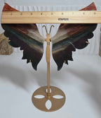 Agate butterfly width shown against an inch ruler