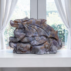 Blue Flower Agate Dragon Carving | One of a Kind Crystal Sculpture