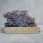 Blue Flower Agate Dragon Carving | One of a Kind Crystal Sculpture