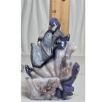 Blue Flower Agate Nine Tails Fox freeform - front view