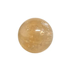 Natural citrine quartz sphere, golden-yellow crystal orb with sparkling reflections